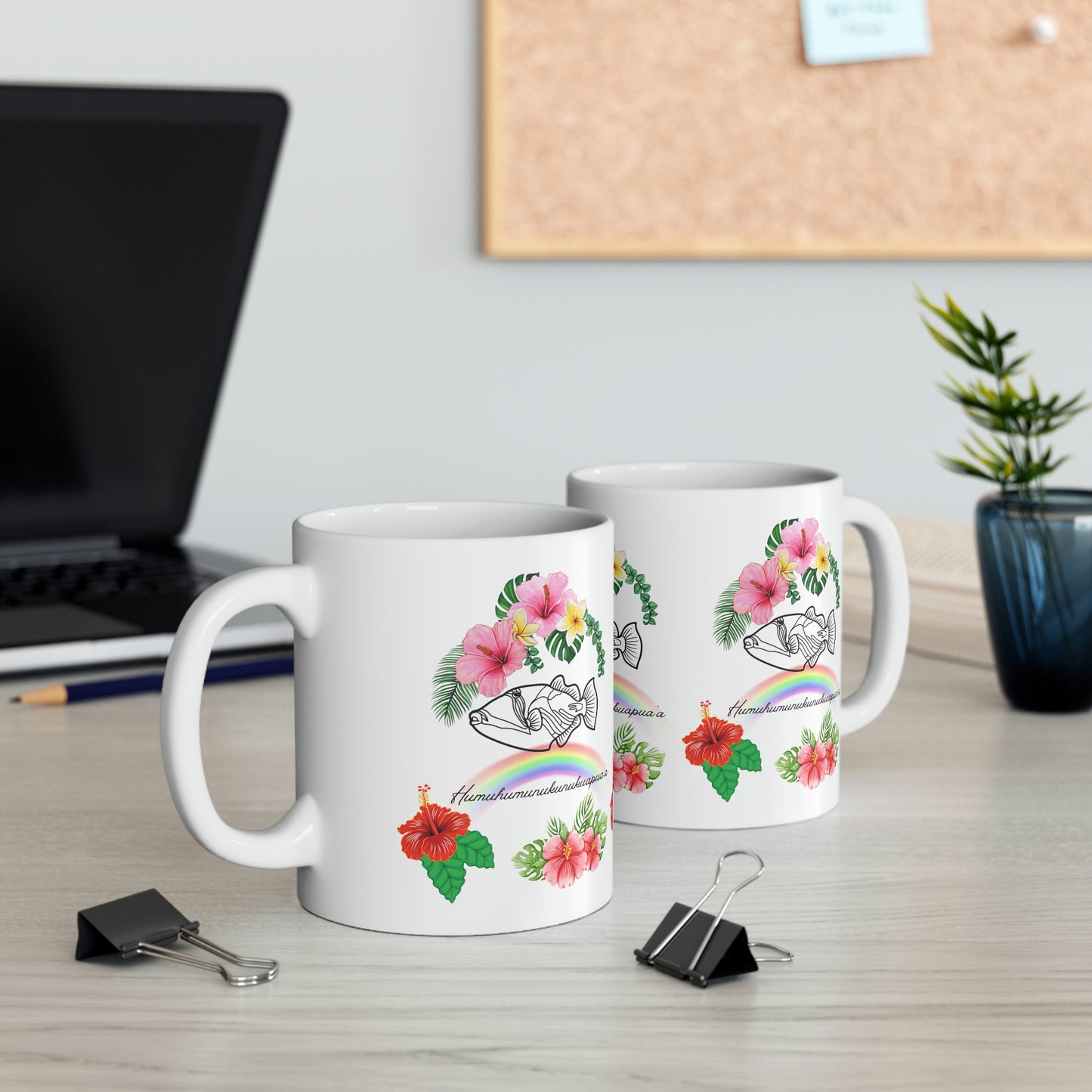 White Ceramic Mug Humuhumunukunukuapuaa