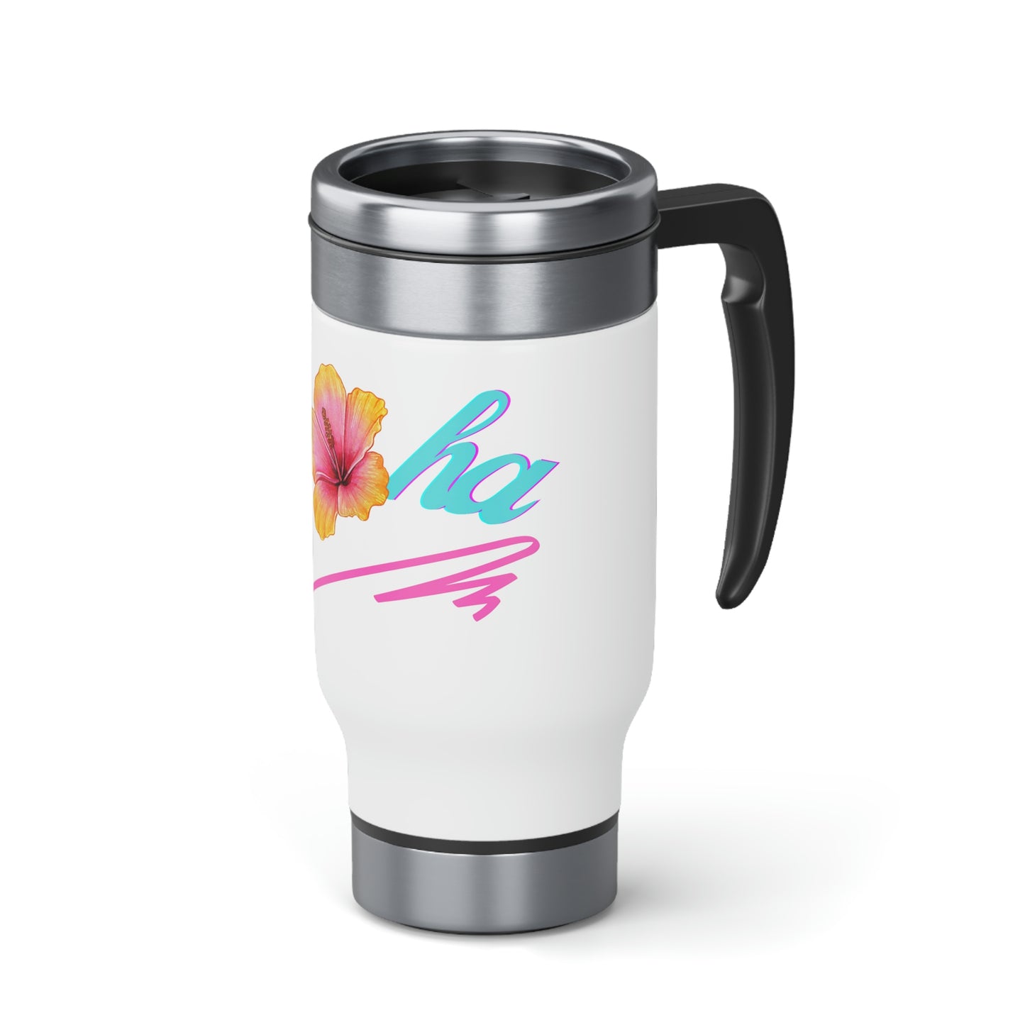 Aloha Stainless Steel Travel Mug with Handle, 14oz