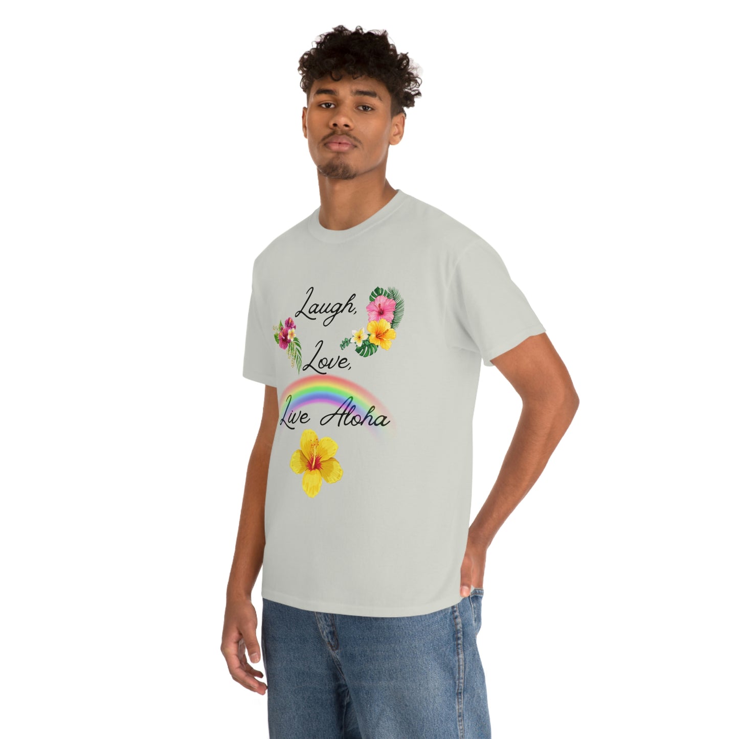 Laugh, Love, Live Aloha Rainbow Hibiscus
