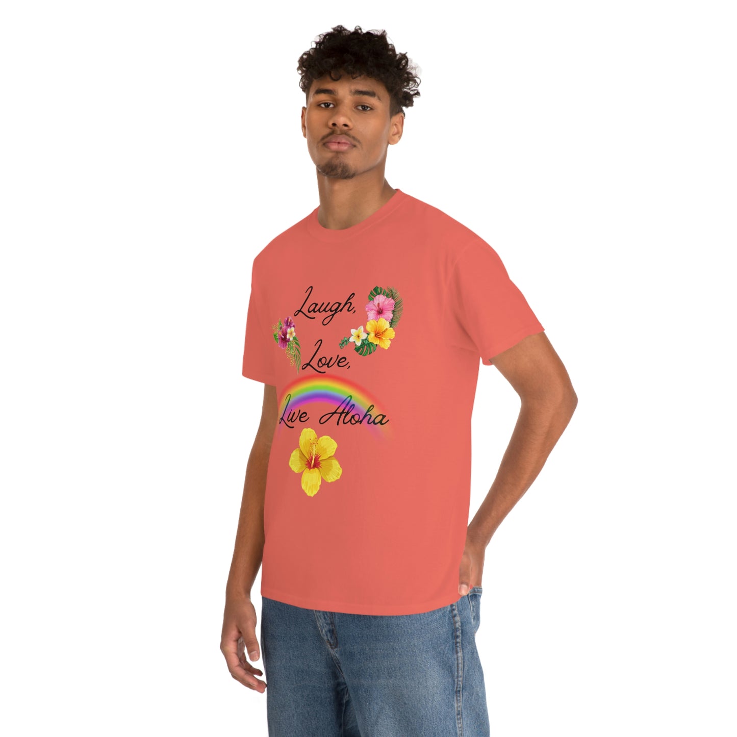 Laugh, Love, Live Aloha Rainbow Hibiscus