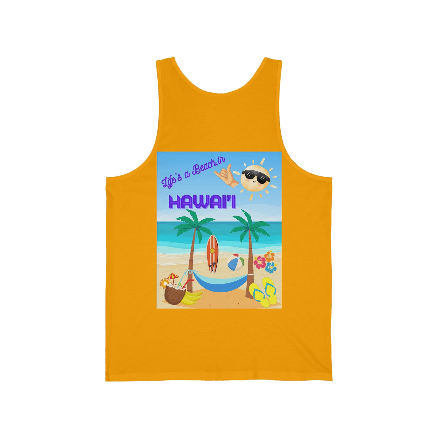 When Beach Is Life, Lifes a Beach In Hawaii Unisex Jersey Tank