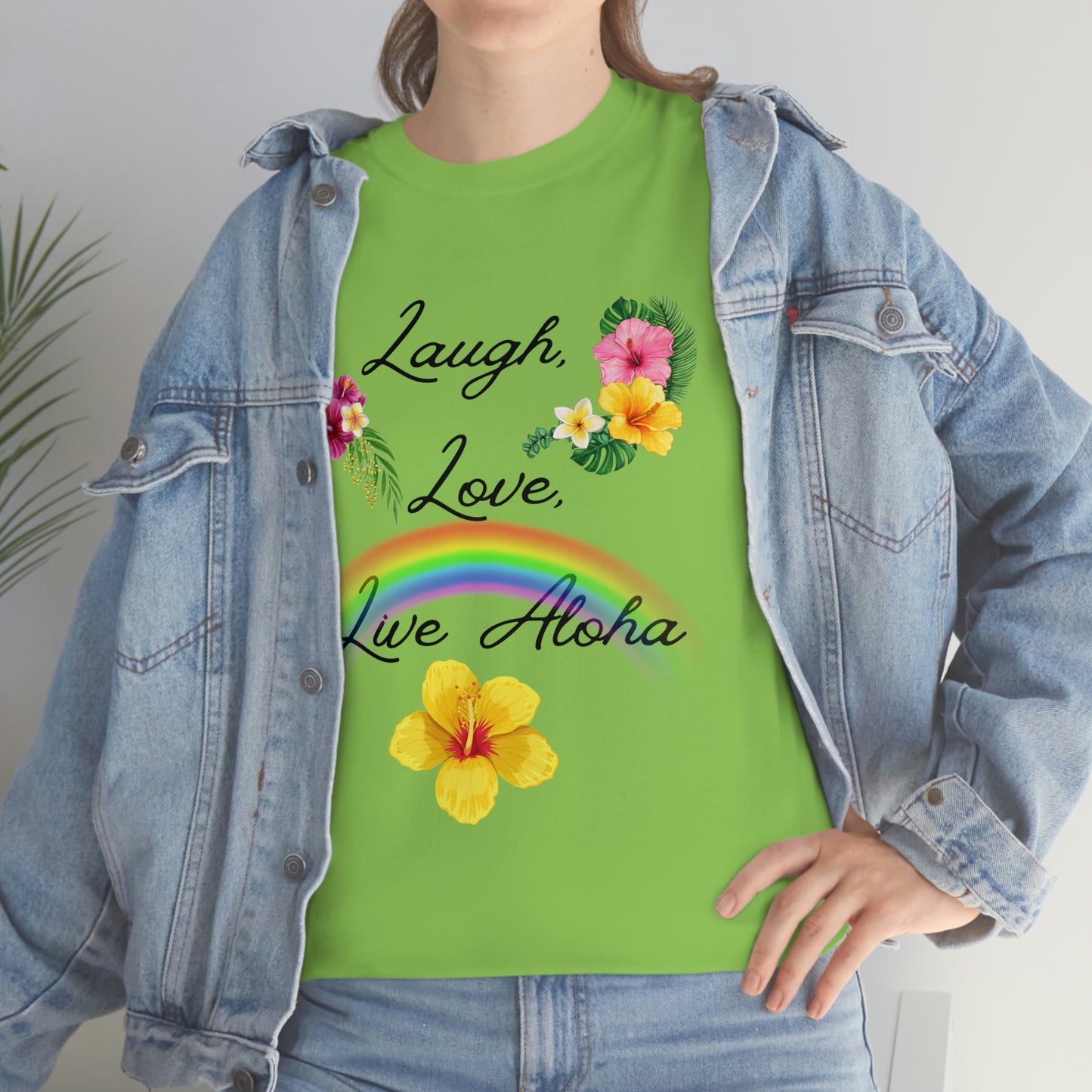 Laugh, Love, Live Aloha Rainbow Hibiscus