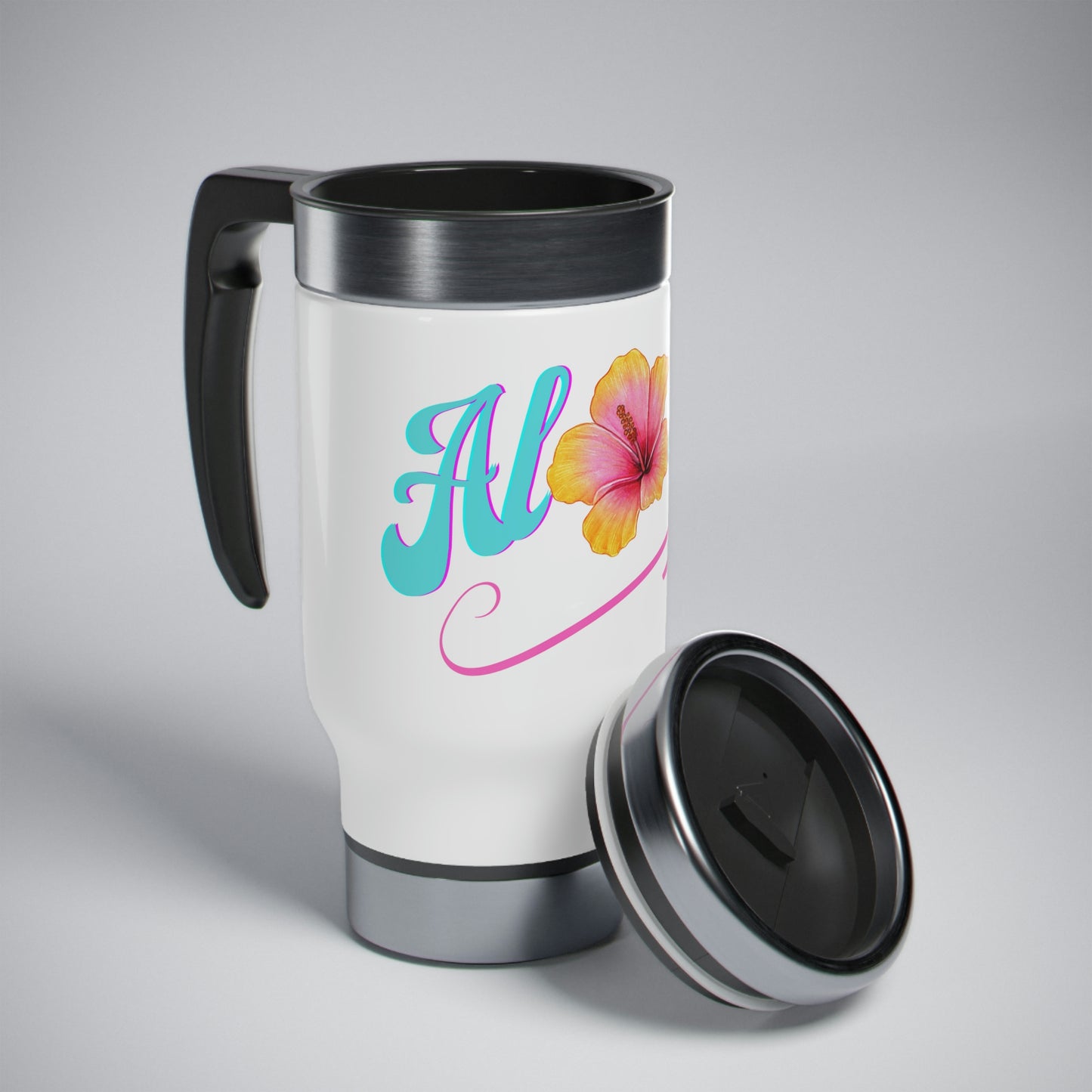 Aloha Stainless Steel Travel Mug with Handle, 14oz