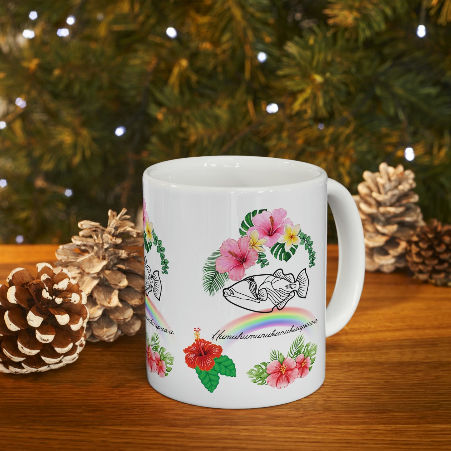 White Ceramic Mug Humuhumunukunukuapuaa