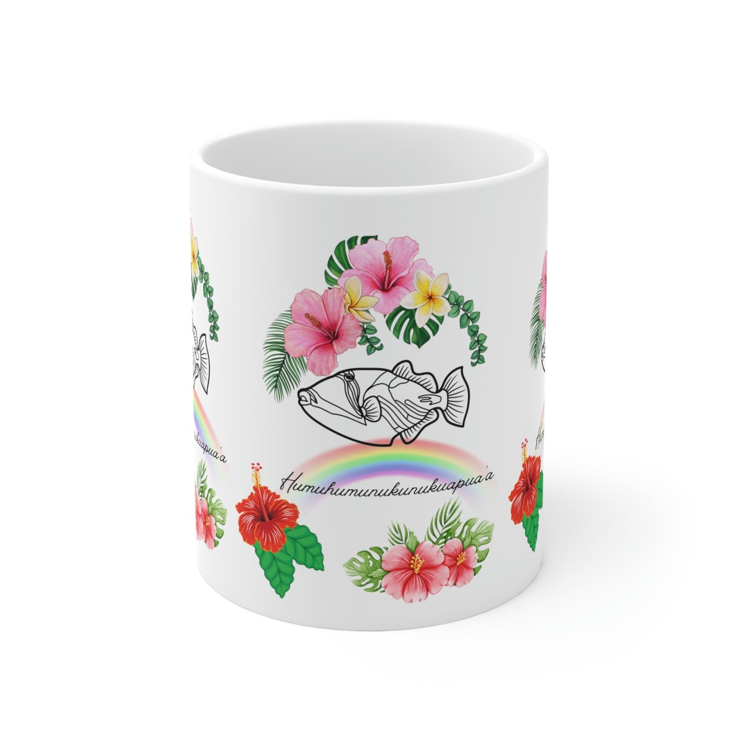 White Ceramic Mug Humuhumunukunukuapuaa