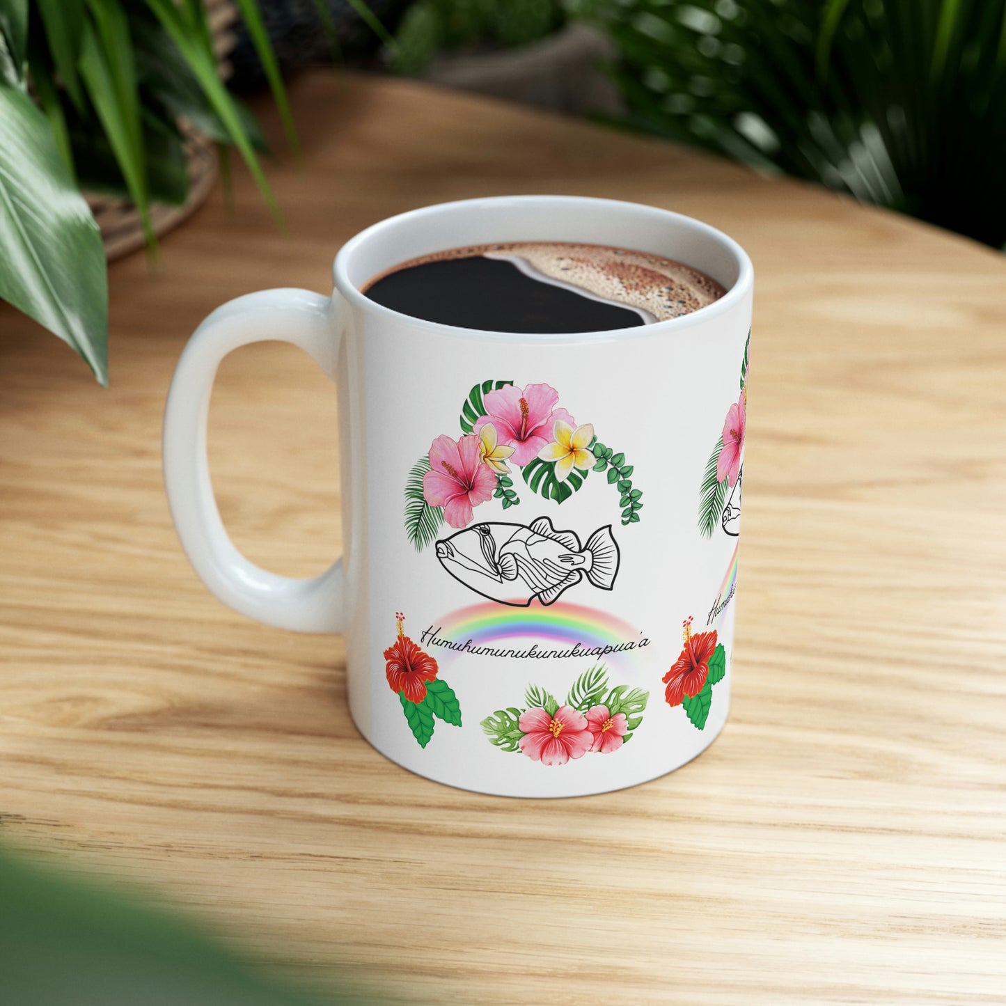 White Ceramic Mug Humuhumunukunukuapuaa