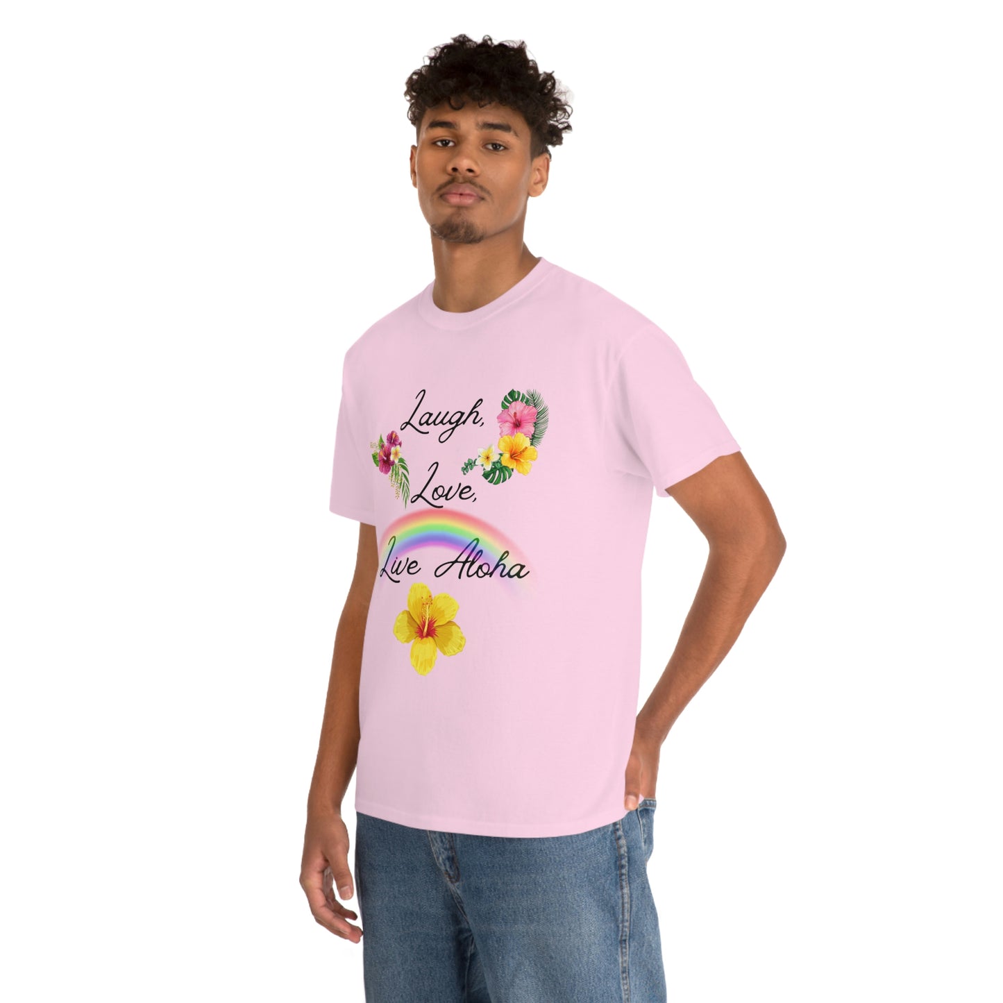 Laugh, Love, Live Aloha Rainbow Hibiscus