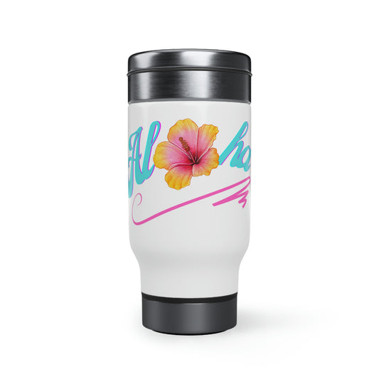 Aloha Stainless Steel Travel Mug with Handle, 14oz