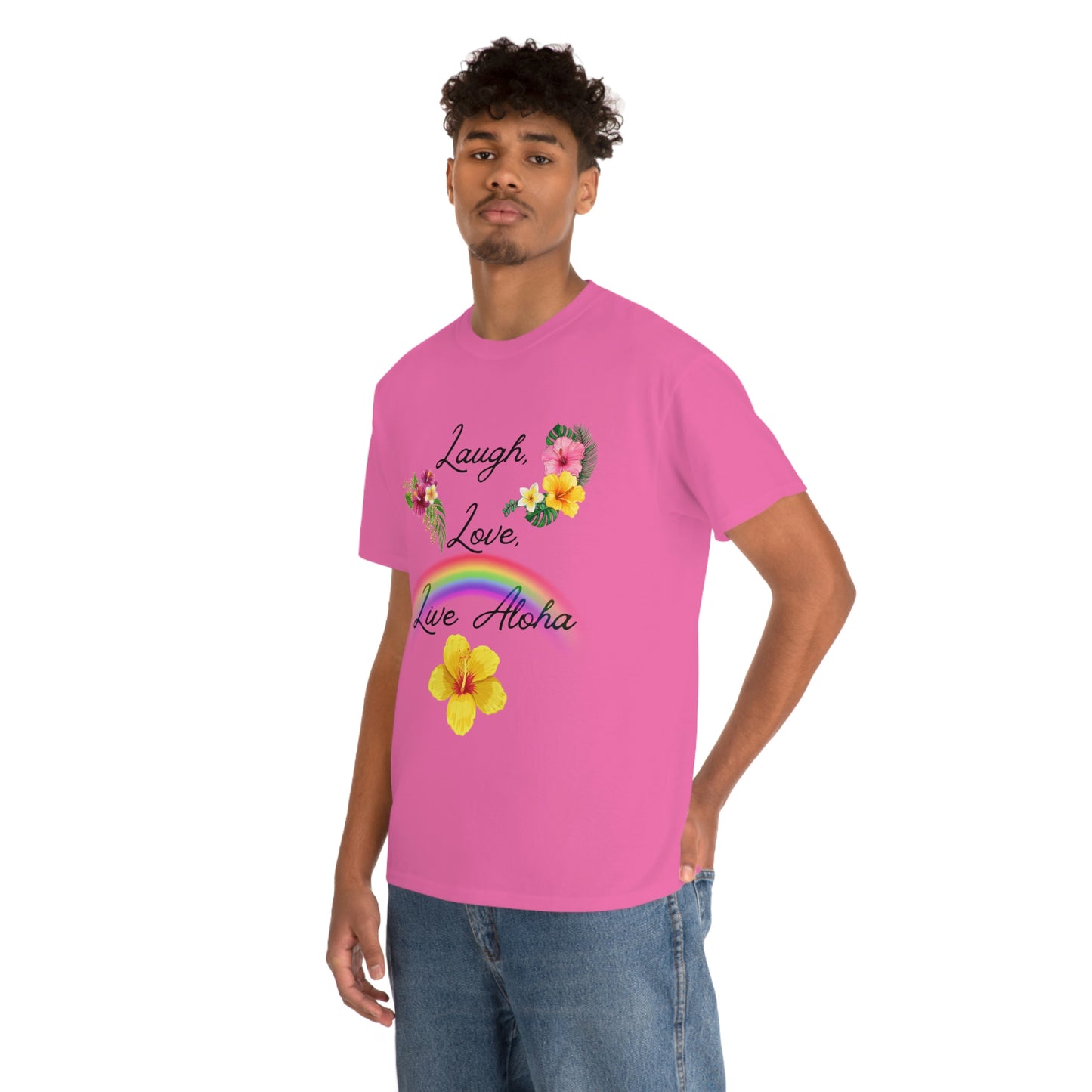 Laugh, Love, Live Aloha Rainbow Hibiscus