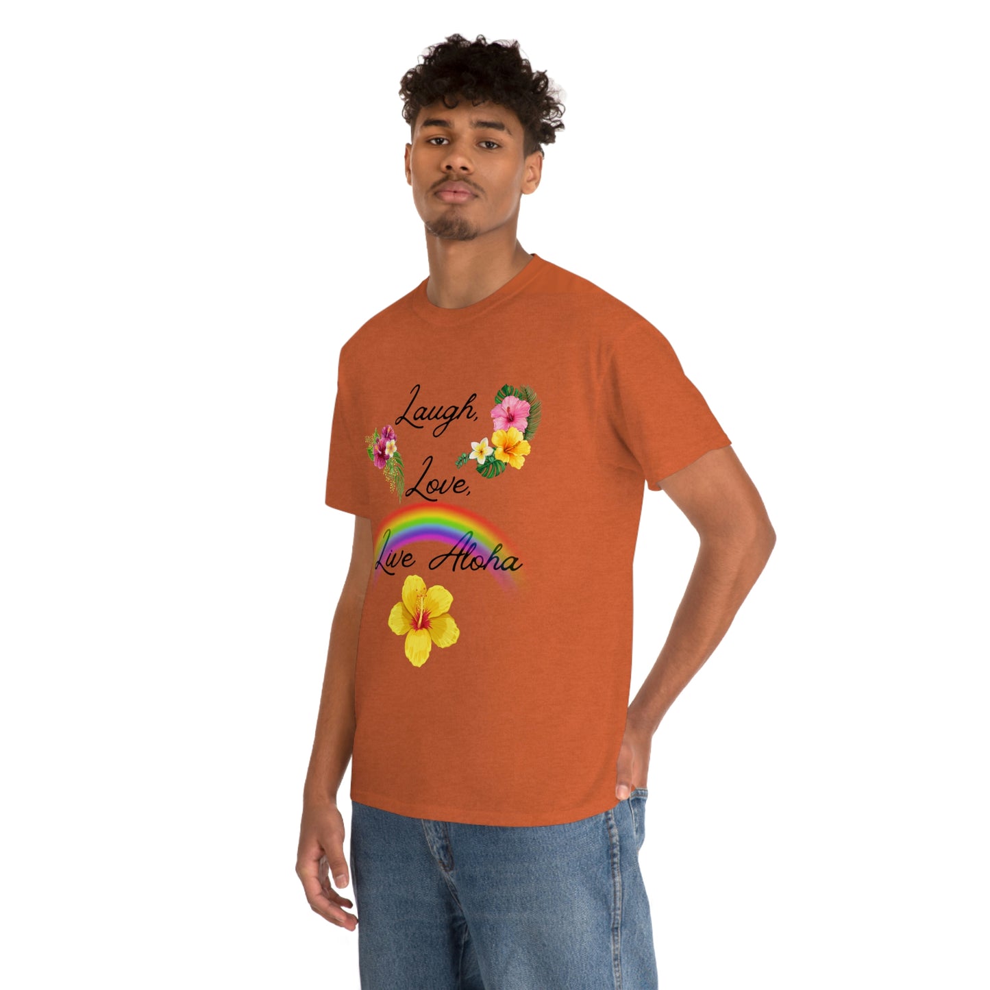 Laugh, Love, Live Aloha Rainbow Hibiscus