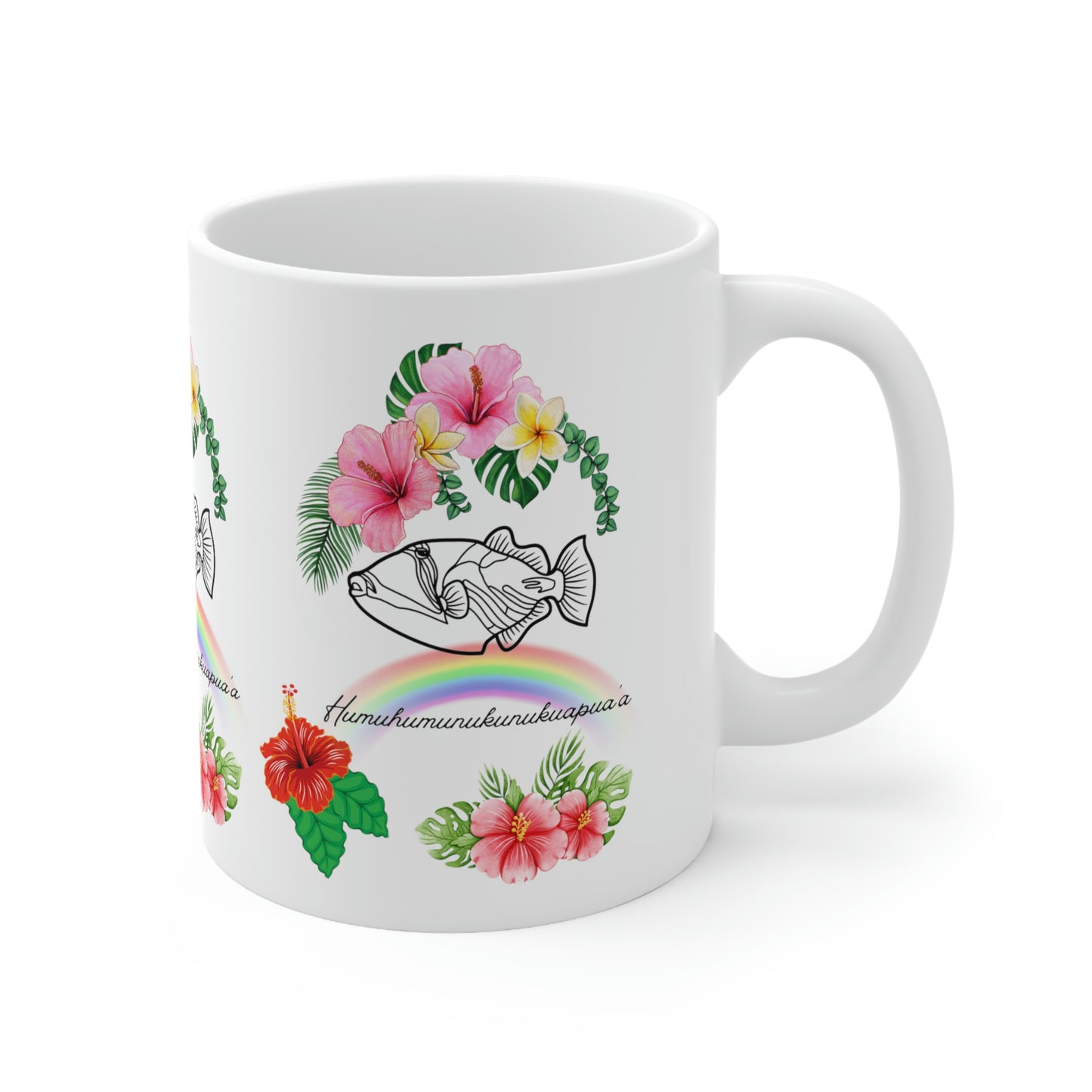 White Ceramic Mug Humuhumunukunukuapuaa