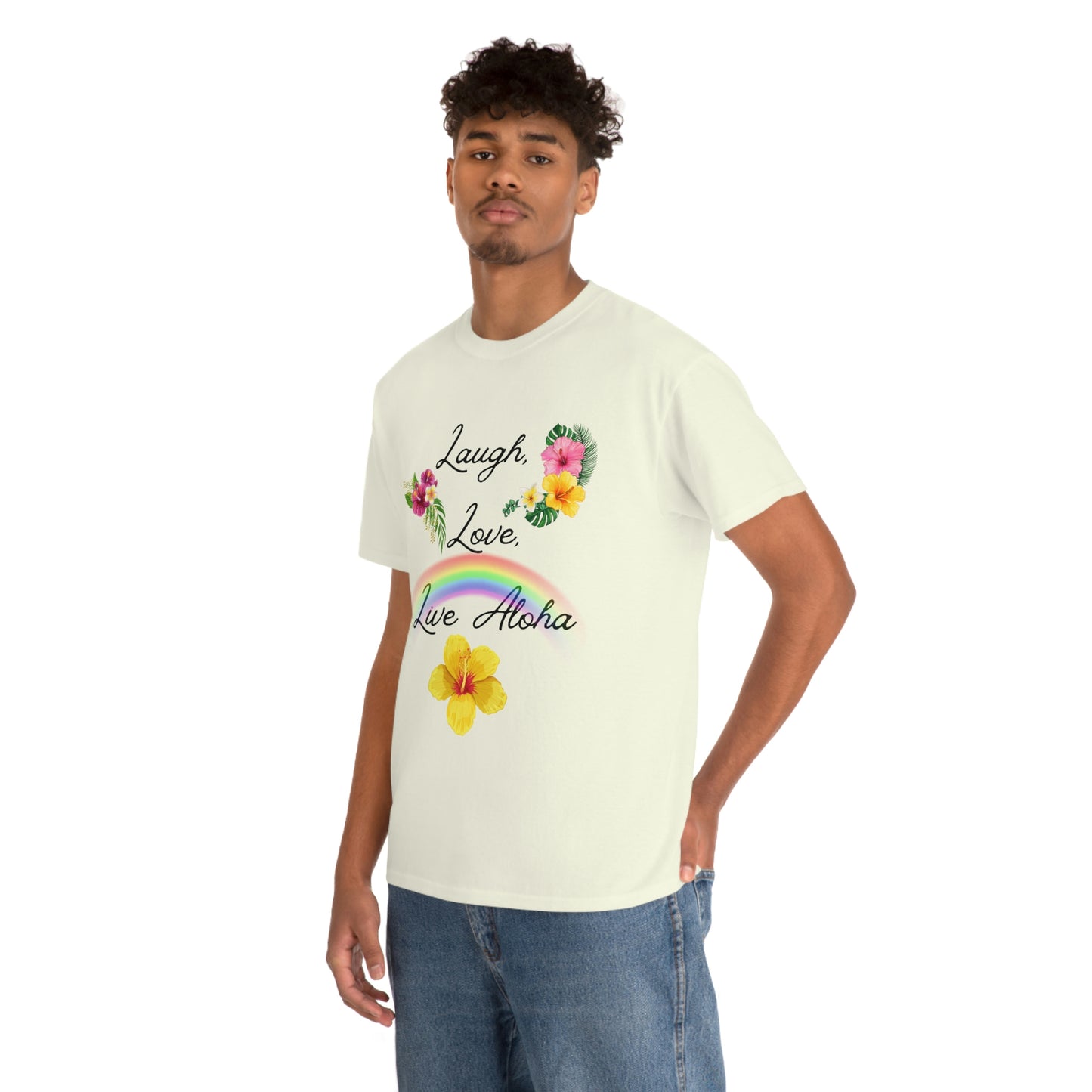 Laugh, Love, Live Aloha Rainbow Hibiscus
