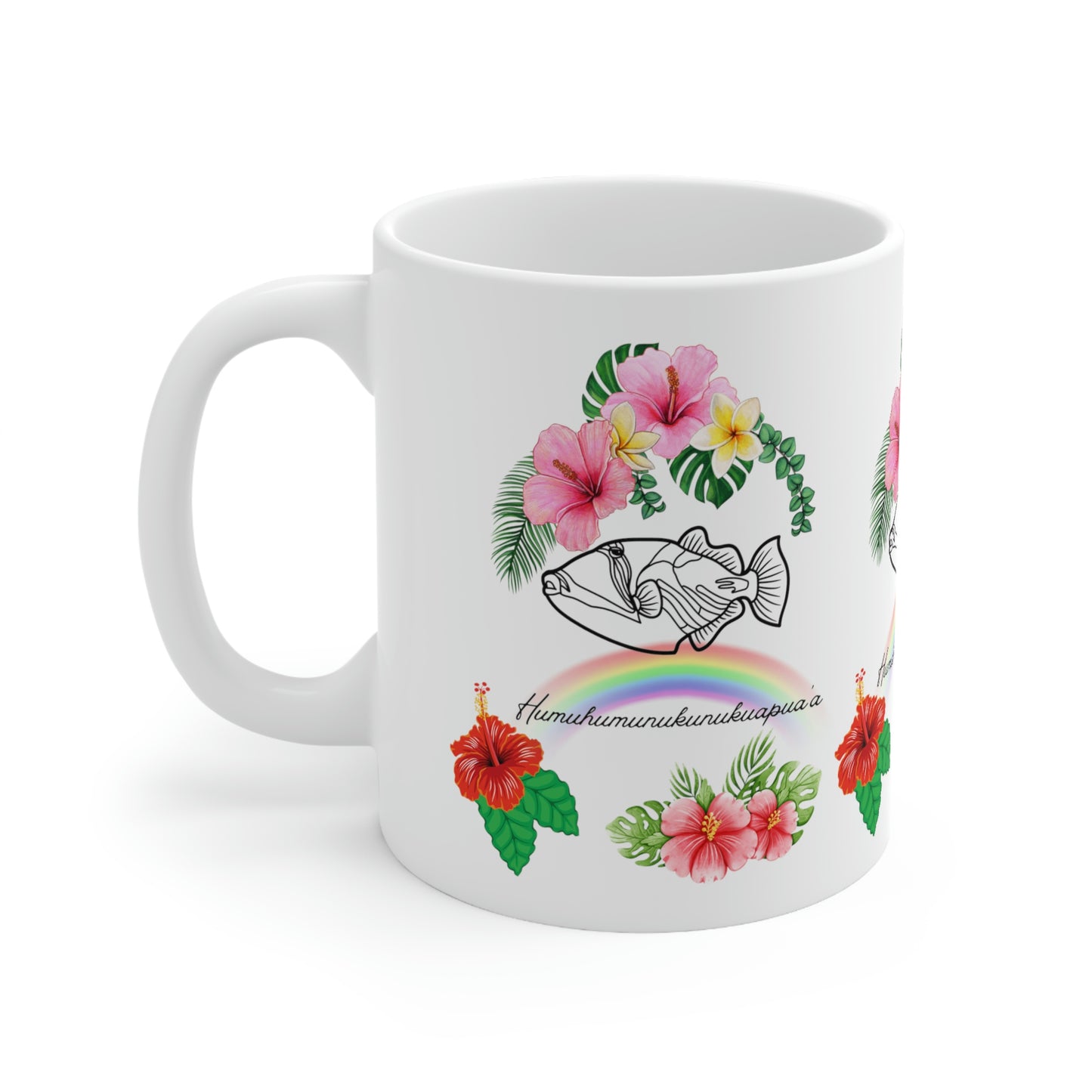 White Ceramic Mug Humuhumunukunukuapuaa