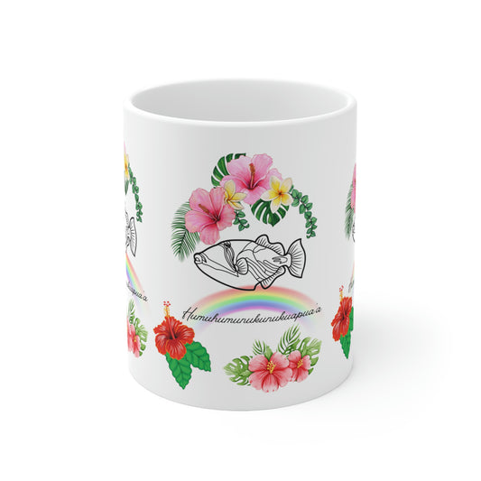 White Ceramic Mug Humuhumunukunukuapuaa